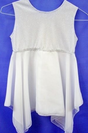 Childs White/Silver Dance top - NCW-CBDT